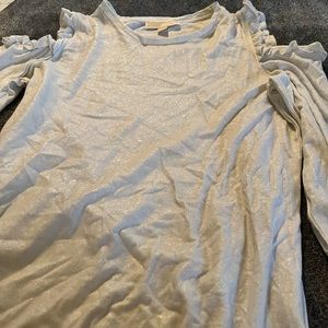 Cold shoulder sparkle top